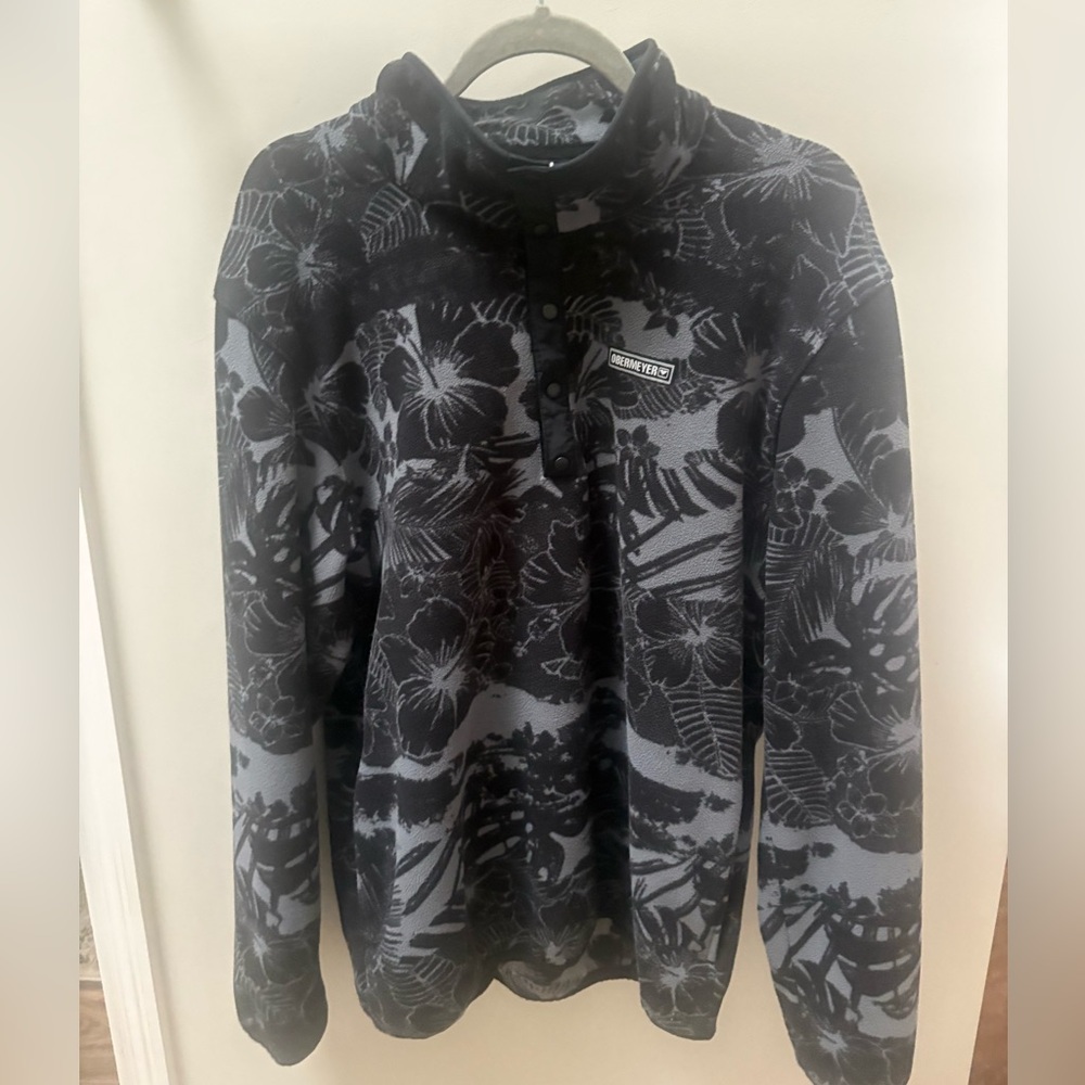Obermeyer Black and Gray Print Ski Fleece M
